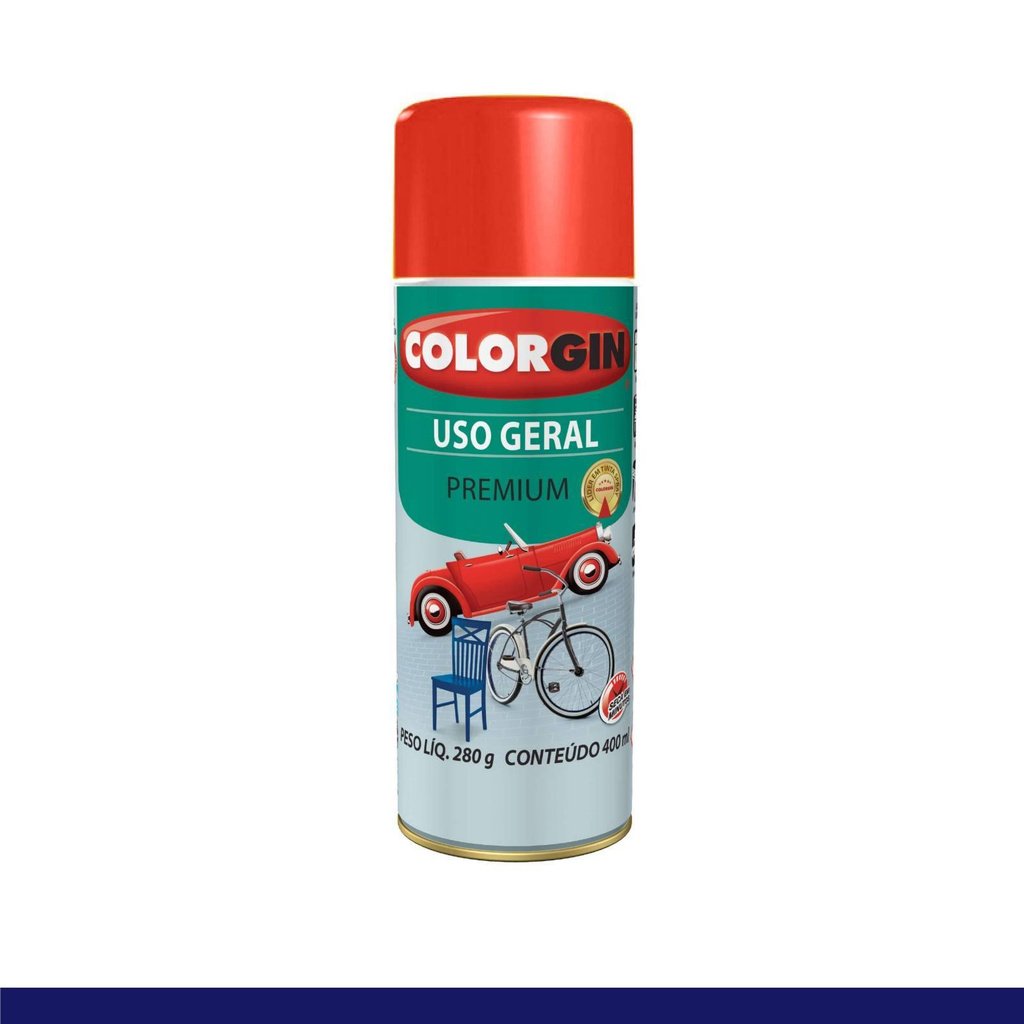 Tinta Spray Uso Geral 55061 Vermelho Brilhante 400ml Colorgin