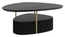 Ver imagem 1 de Mesa Centro Elsinki Alta Tampo e Base Ebanizado Haste Gold 35cm - 60223