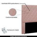 Ver imagem 3 de Cabeceira Decorativa Casal 1,40M Tàzio Veludo Rosa - Gran Belo