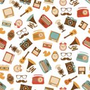 Ver imagem 2 de Papel de Parede Objetos Retrô 3a Arte Destaque 3 Metros