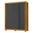 Ver imagem 2 de Guarda-Roupa Casal com 3 Portas de Correr e 2 Gavetas 156cm Multimóveis CR35676 Madeirado/Cinza