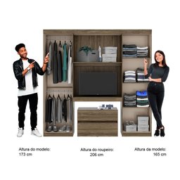 Guarda Roupa Infantil 6 Portas, 2 Gavetas, Painel de Tv 32 Polegadas e Gaveteiro Porto Móveis Carraro - 8