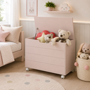 Ver imagem 2 de Bau Caixa Organizadora Toys c/ Tampa e Rodízios Rosa Bebe Matic