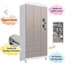 Ver imagem 5 de Guarda Roupa Infantil 91,5cm X 198cm C/ 3 Portas e 2 Gavetas Cor:branco com Cinnamon