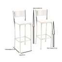 Ver imagem 2 de BANQUETA CROMADA COM ENCOSTO EM CHAPA- ASSENTO BRANCO (KIT 2 UNID)