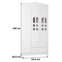 Ver imagem 4 de Quarto de Bebê Selena 3 Portas com Berço Americano Multifuncional Cleo Branco com Colchão Gazin - Ca