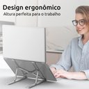 Ver imagem 2 de Suporte De Notebook De Alumínio Ajustável Para Notebook 6 Ângulos De Alumínio Dobrável E Ergonômico