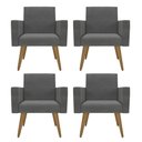 Ver imagem 1 de Kit 4 Cadeira para Recepção Barbearia Sala de Espera Lina Cinza-escuro