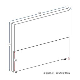 Cabeceira Piave Linho Cinza Queen (12x160x125) - Revestida em Linho - Ortobom - 3
