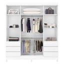 Ver imagem 5 de Guarda Roupa Casal Roma 4 Portas de Bater 6 Gavetas MDP com Espelho Laqueado Amendola Touch-Off
