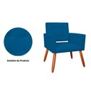 Ver imagem 3 de Poltrona Recepção Camila Suede Azul Royal Pés Palito - Vallisa Decor