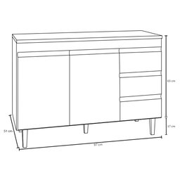 Balcão Gabinete Para Pia 100cm com Tampo 2 Portas Andréia Cinza - AJL Móveis - 6