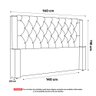 Cabeceira Atena para Cama Box Casal Padrão 140cm Capitonê com Frame Suede Bege Claro - Desk Design - 4