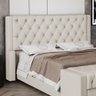 Cabeceira Atena para Cama Box Casal Padrão 140cm Capitonê com Frame Suede Bege Claro - Desk Design - 2