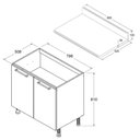 Ver imagem 3 de Balcão Cozinha Ditália Aspen 2pt C/tampo Cd-102 Cv/branco