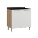 Ver imagem 1 de Balcão Cozinha Ditália Aspen 2pt C/tampo Cd-102 Cv/branco