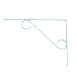 Cantoneira Branca Suporte Mão Francesa em S p/ Vidro 20x40cm - 1 Cantoneira Branca Suporte Mão Francesa em S p/ Vidro 20x40cm - 1