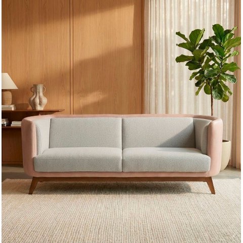 Sofá Dekorien Luminne 230cm Compose Linho Corano Cru Premium