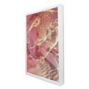 Ver imagem 1 de Quadro Decorativo Caixa Alta com Vidro Abstrato Mármore Rosa Perolado TaColado Moldura Branca 120 x 