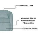Ver imagem 3 de Poltrona Decorativa Sala Recepção Escritório Veludo Alana Cor Acqua