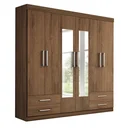 Ver imagem 3 de Guarda-Roupa Casal 6 Portas 4 Gavetas e 2 Espelhos Galaxy Espresso Móveis Branco