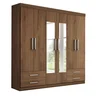 Guarda-Roupa Casal 6 Portas 4 Gavetas e 2 Espelhos Galaxy Espresso Móveis Branco - 3