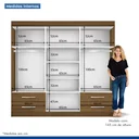 Ver imagem 5 de Guarda-Roupa Casal 6 Portas 4 Gavetas e 2 Espelhos Galaxy Espresso Móveis Branco