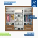 Ver imagem 7 de Guarda-Roupa Casal 6 Portas 4 Gavetas e 2 Espelhos Galaxy Espresso Móveis Branco