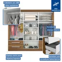 Ver mais imagens de Guarda-Roupa Casal 6 Portas 4 Gavetas e 2 Espelhos Galaxy Espresso Móveis Branco