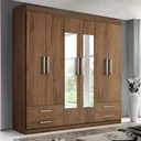 Ver imagem 1 de Guarda-Roupa Casal 6 Portas 4 Gavetas e 2 Espelhos Galaxy Espresso Móveis Branco