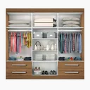 Ver imagem 2 de Guarda-Roupa Casal 6 Portas 4 Gavetas e 2 Espelhos Galaxy Espresso Móveis Branco