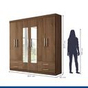 Ver imagem 4 de Guarda-Roupa Casal 6 Portas 4 Gavetas e 2 Espelhos Galaxy Espresso Móveis Branco