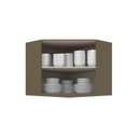 Ver imagem 4 de Armário Aéreo de Cozinha Canto Oblíquo Lora 79cm 2 Portas MDF Bater Duna-Cristal