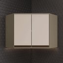 Ver imagem 1 de Armário Aéreo de Cozinha Canto Oblíquo Lora 79cm 2 Portas MDF Bater Duna-Cristal