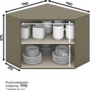 Ver imagem 2 de Armário Aéreo de Cozinha Canto Oblíquo Lora 79cm 2 Portas MDF Bater Duna-Cristal
