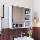 Ver imagem 1 de Armário Espelheira para Banheiro 60cm com 1 Porta Branco