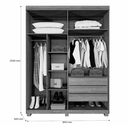 Ver imagem 4 de Guarda Roupa Filadélfia 4 Pts Cinamomo/off - Benetil