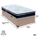 Ver imagem 3 de Cama Box Baú Bege e Colchão Orthosono D33 com Pillow Top Solteiro Anjos