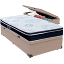 Ver imagem 1 de Cama Box Baú Bege e Colchão Orthosono D33 com Pillow Top Solteiro Anjos