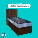 Ver imagem 4 de Conjunto Cama Box Bau Marrom Solteiro + Colchão Molas Ensacadas Petrus Paropas + Cabeceira