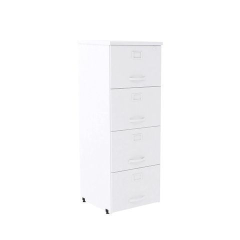 Armário de Arquivo Oficio PE25 Pandin 45,70 cm (largura) em MDP Cor Liso Branco 4 Gavetas