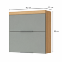 Ver imagem 6 de Armário Aéreo de Cozinha Marquesa MDF 2 Portas Basculantes Marrom/Verde - Nesher