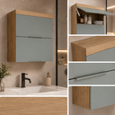 Ver imagem 3 de Armário Aéreo de Cozinha Marquesa MDF 2 Portas Basculantes Marrom/Verde - Nesher