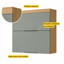Ver imagem 4 de Armário Aéreo de Cozinha Marquesa MDF 2 Portas Basculantes Marrom/Verde - Nesher