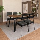 Ver imagem 4 de Conjunto Sala de Jantar 4 Cadeiras Plaza Carraro Nogal Preto