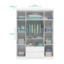 Ver imagem 2 de Jogo de Quarto Infantil Elisa Branco Guarda Roupa e Cômoda 100% Mdf - Phoenix Baby