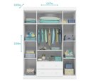 Ver imagem 4 de Jogo de Quarto Infantil Elisa Branco Guarda Roupa e Cômoda 100% MDF - Phoenix Baby