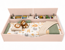 Ver imagem 1 de Cama Juvenil Infantil Montessoriana com 2 Baús Flora Rosa