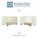 Ver imagem 4 de Berco Cama Infantil Quarto de Bebe 2 em 1 com Mosquiteiro Flocos Mdf Off White/amadeirado - Tigus