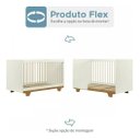 Ver imagem 4 de Berco Cama Infantil Quarto de Bebe 2 em 1 com Mosquiteiro Flocos Mdf Off White/amadeirado - Tigus